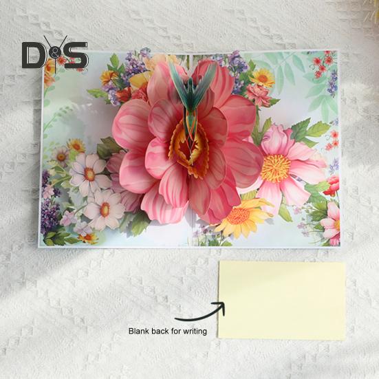 Hummingbird Birthday Card Handmade Pop-Up Bird Flower Card 3D Mother's Day Anniversary Valentine's Day Greeting Card for Women