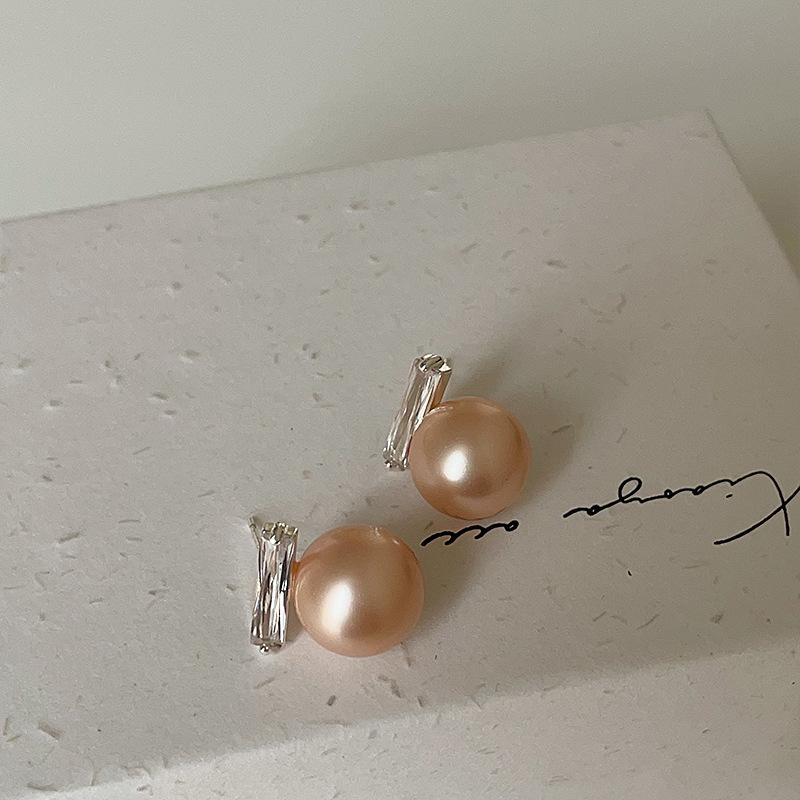 

Серьги-гвоздики Niche Design Sense с розовым жемчугом и цирконием, женские, ретро, элегантные, с высоким темпераментом, универсальные серьги