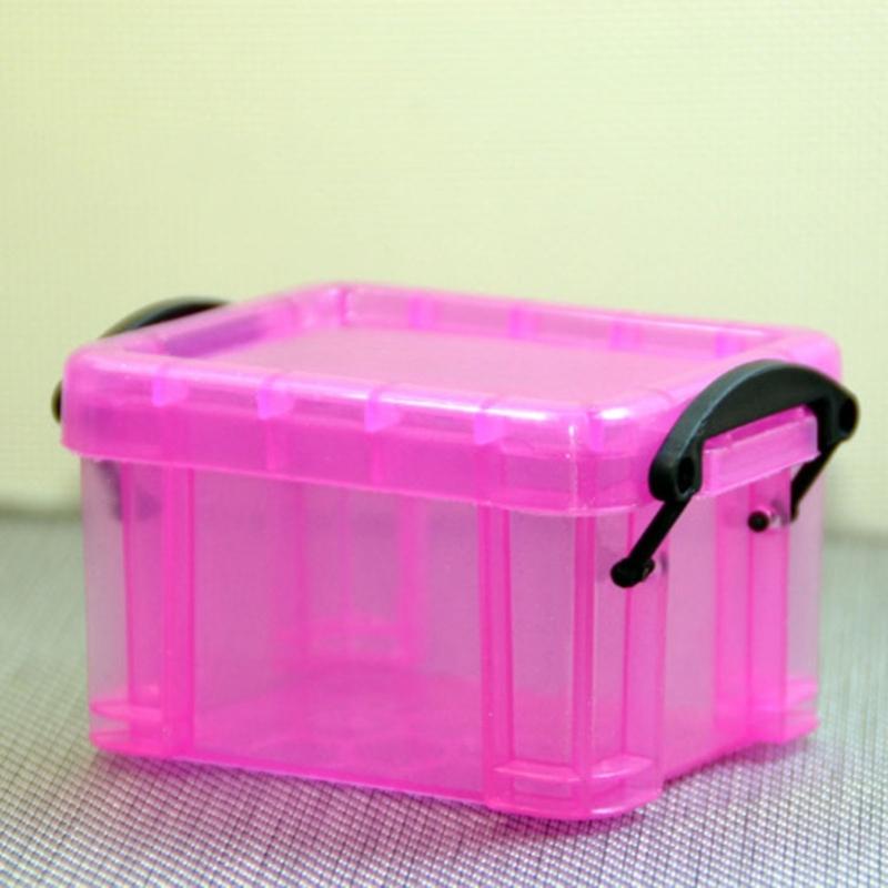 Mini-Aufbewahrungsbox aus Kunststoff mit verschließbarem Deckel, durchsichtiger Kunststoff-Organizer für kleine Bastelarbeiten, Schreibwaren, Schmuck, Nähzubehör, Klassenzimmer
