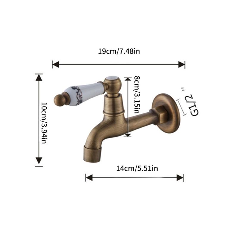 Basin Bathtubs Sink Faucet Brass Single Cold Water Mop Faucet Outdoor Garden Water Tap Wall Mounted Basin Tap Enduring