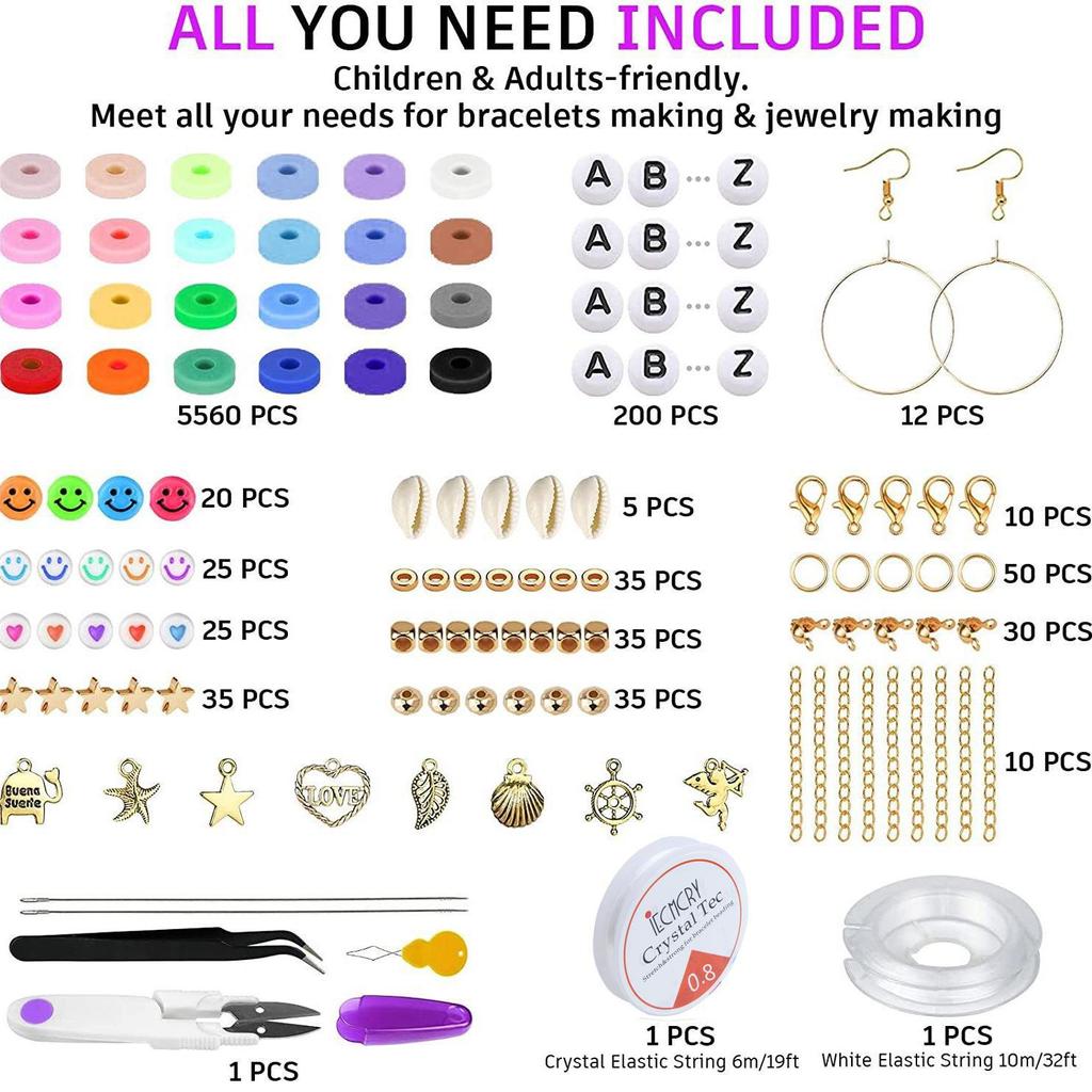 DIY Beaded Jewelry Set with 28 Grids for Bracelets & Necklaces