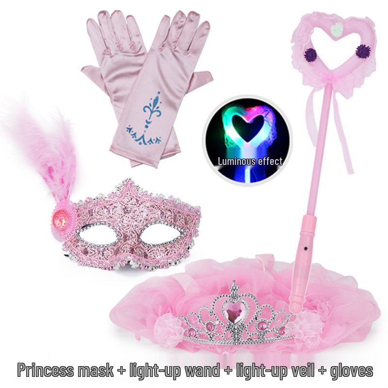 Princess Masquerade Mask for Girls - Halloween Veil and Party Dress-Up Toy