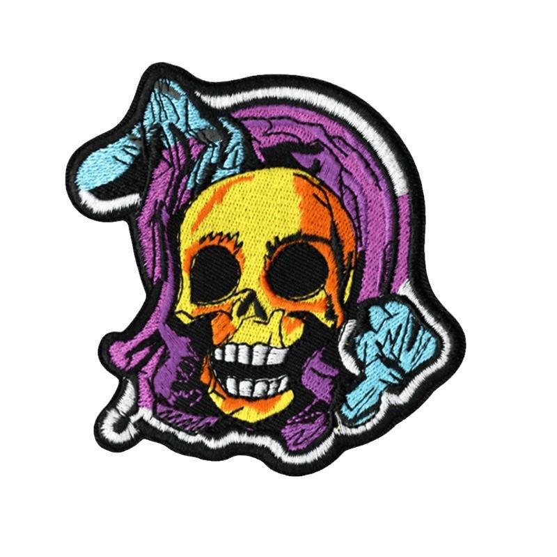Skull Punk Embroidered Patch for Clothing & Accessories