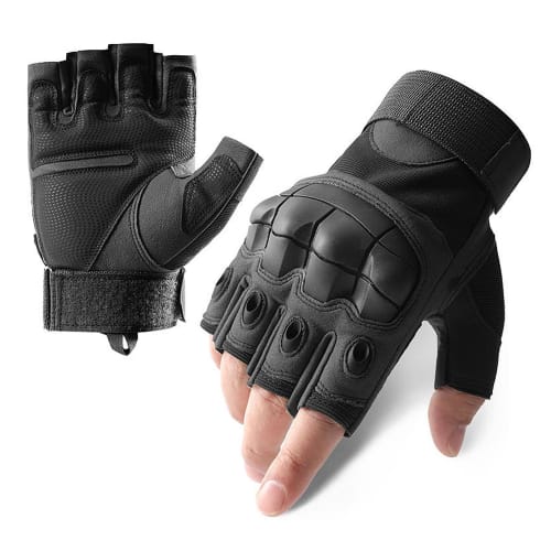 ZVCXOE Tactical Gloves, Half Finger, Airsoft Gloves, Military Fingerless Gloves, Airsoft Gear, Non-Slip, Durable, Adjustable Wrist, for Cycling, Motor