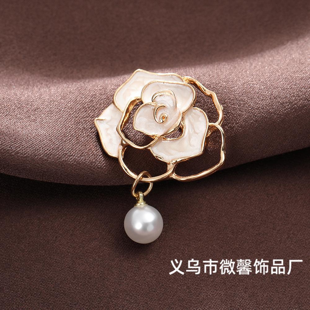 Ретро китайский стиль хурма руий брошь модная, креативная камелия жемчуг костюм ципао защита от света брошь