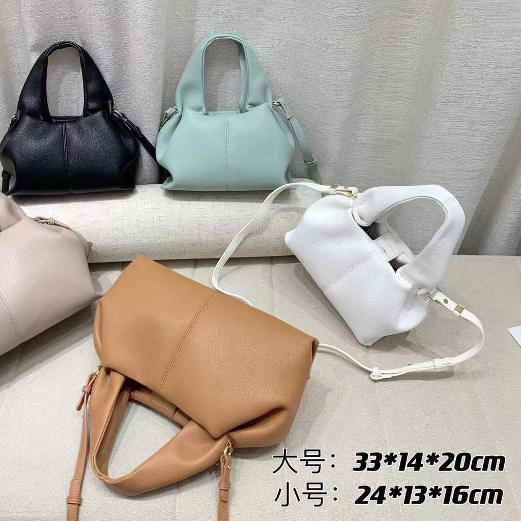 Lychee Pattern Soft Leather Niche Cloud Oblique Span Bag Fashionable Horizontal Long Shoulder Strap Single Shoulder Women'S Bag Bag