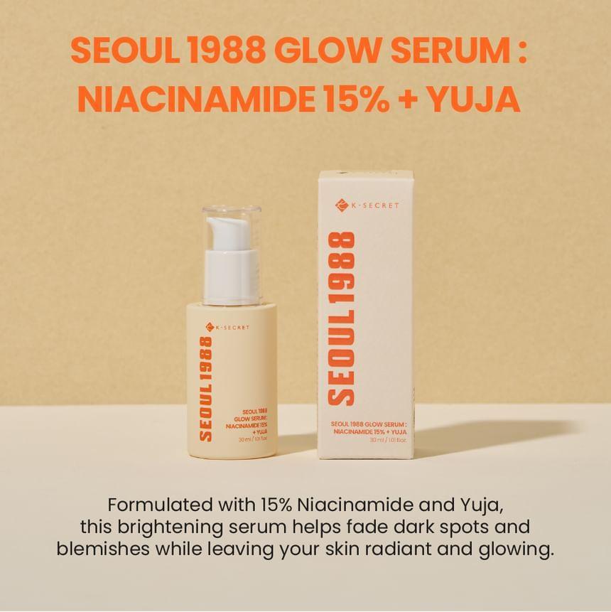 K-SECRET SEOUL 1988 GLOW SERUM : NIACINAMIDE 15% + YUJA 30ml/ Anti-Aging, Moisturizing, Korean Cosmetics, Kbeauty