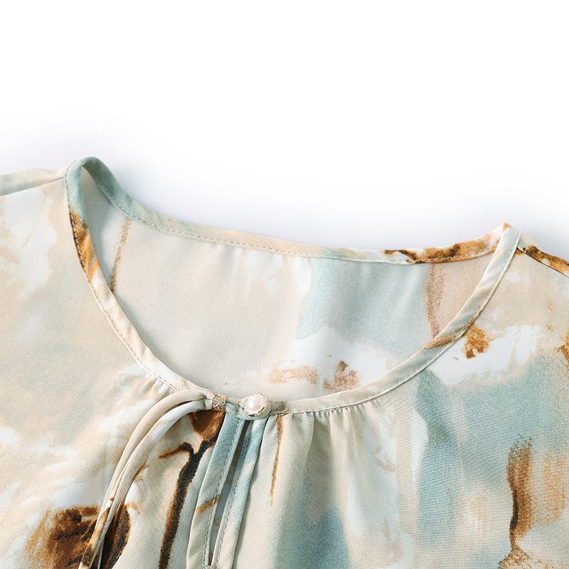 2025 Trendy Chiffon Summer Top for Moms – Mid-Sleeve Blouse for Middle-Aged and Elderly Women
