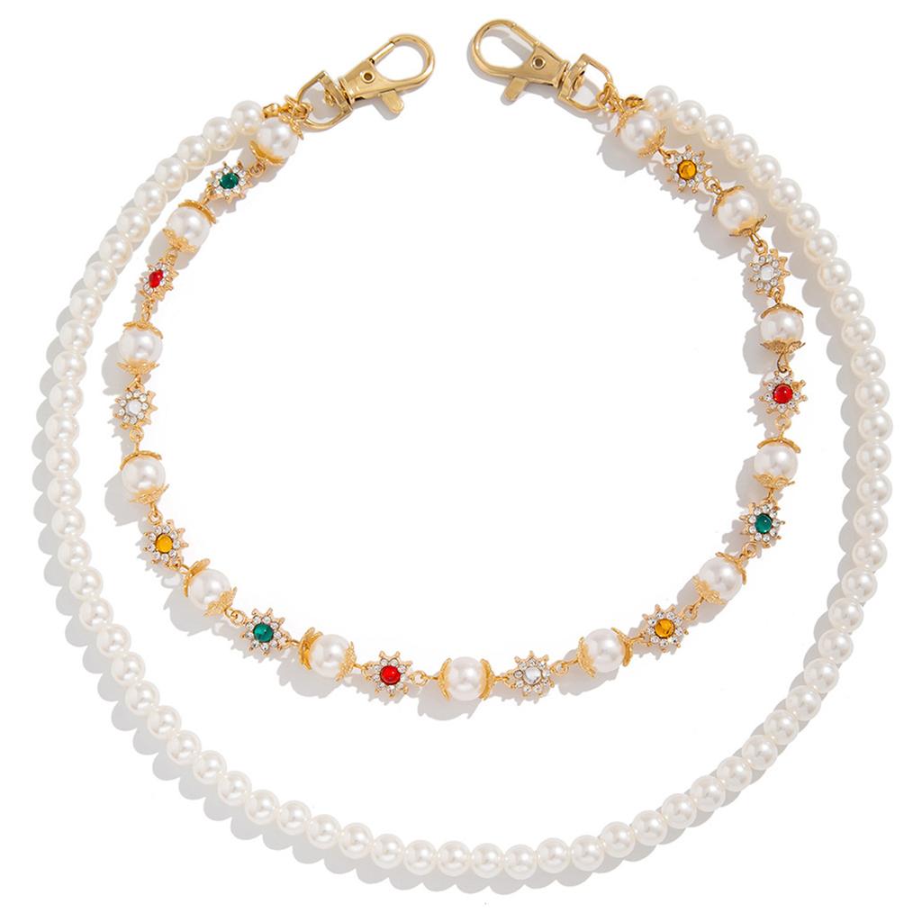 Pearls Rhinestoned Flower Waist Chain Strap for Fashion Forward Women Unique and Sophisticated Accessories Jewelry