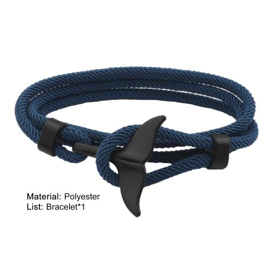 Shark Buckle Adjustable Couple Bracelet Multilayer Handmade Women Men Rope Wristband Jewelry Accessories