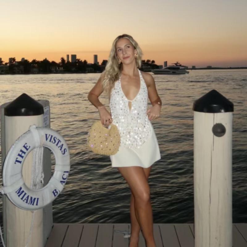 Été Décolleté en V Profond Pailleté Bretelles Halter Sexy Halter Style Vacances Gilet