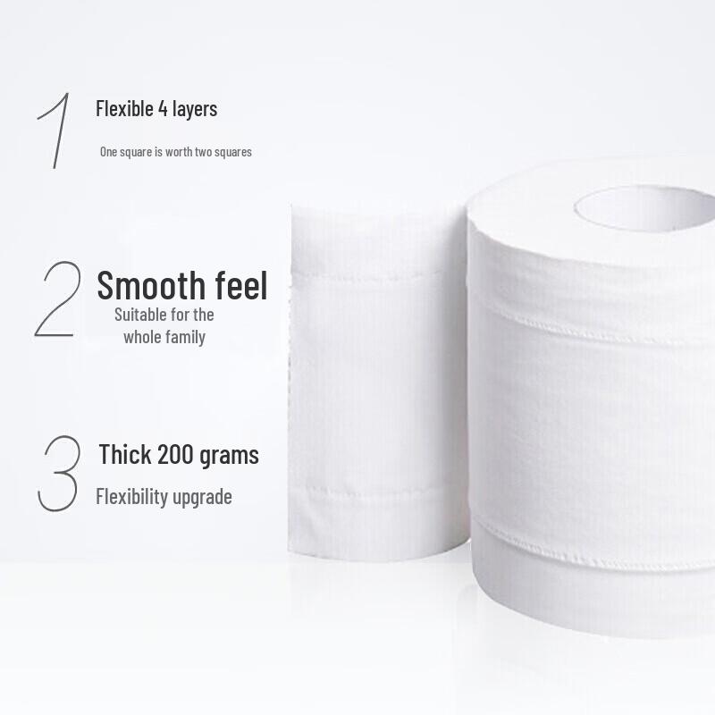 Jie Rou Black Face Thickened 4-Ply Toilet Paper
