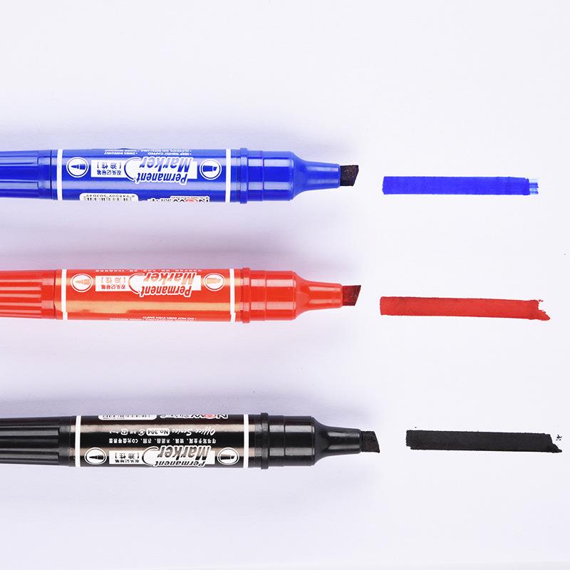 3 Color Double-headed Markers Oil Pen Permanent Dual Side for CD Metal Glass Fabric Ceramic Waterproof Paint Marker Graffiti Pen