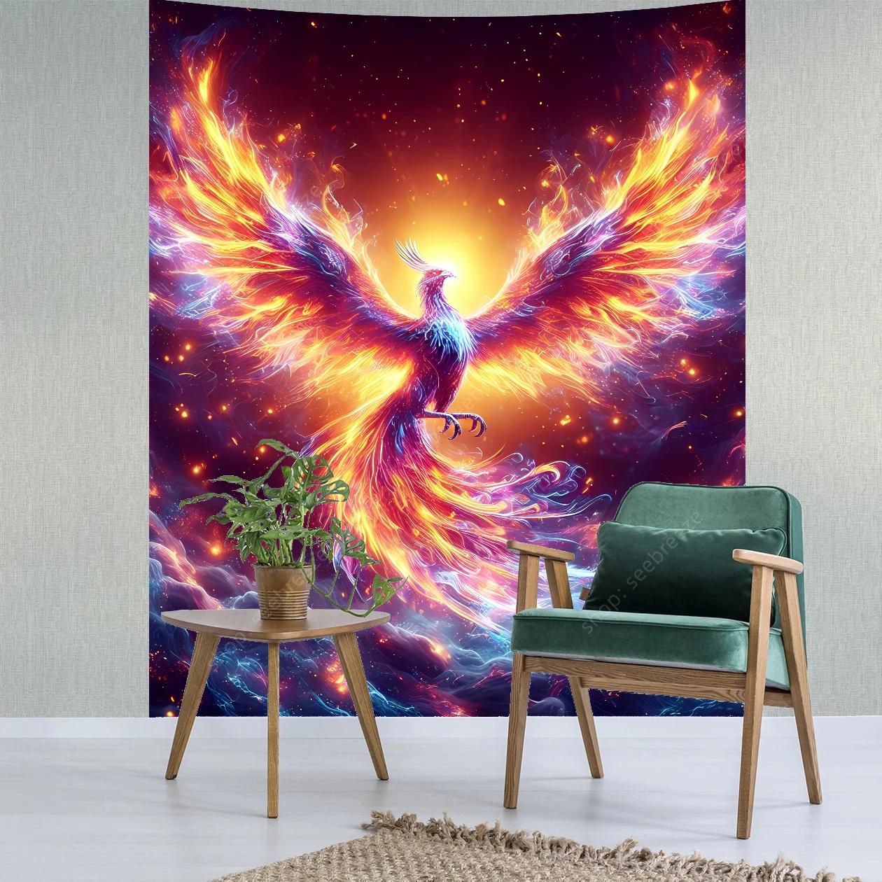 

Vibrant Phoenix Tapestry Cosmic Art for Bedroom Decor Modern Style Enhance Your Space with Mythical Vibes and Colors 74x94cm(29x37in)