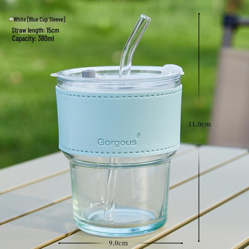Bamboo Joint Double Drink Glass with Lid - Customizable Logo Coffee Cup