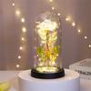 Galaxy Rose Lamp with Butterfly & Colorful LED Lights Artificial Rose in Glass Dome Battery Powered Romantic Gift for Wedding Home Decor