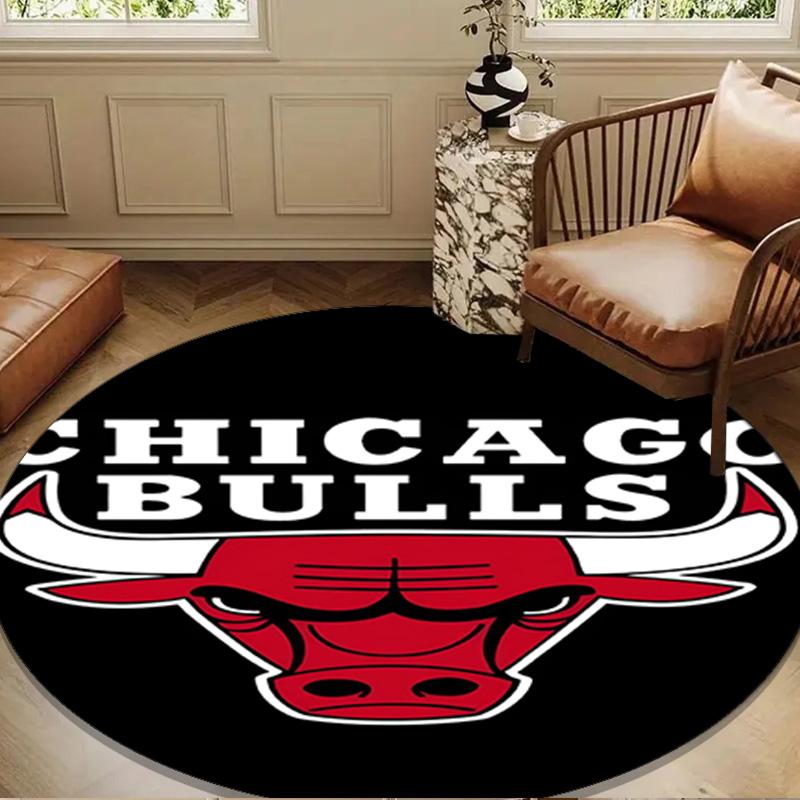 Chicago Neon Cityscape Round Rug for Livingroom,Bedroom, Palyroom, Chair Rug, Area Rug, Circle Carpet, Large Size Decor Fan Christmas Gift
