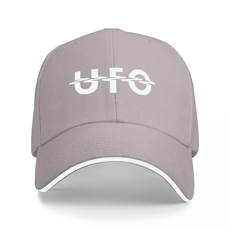 UFO Logo Schwarze Baseballkappe mit Weißem Rand und Kräftigem Design State Unisex für Modebewusste und Alien-Enthusiasten