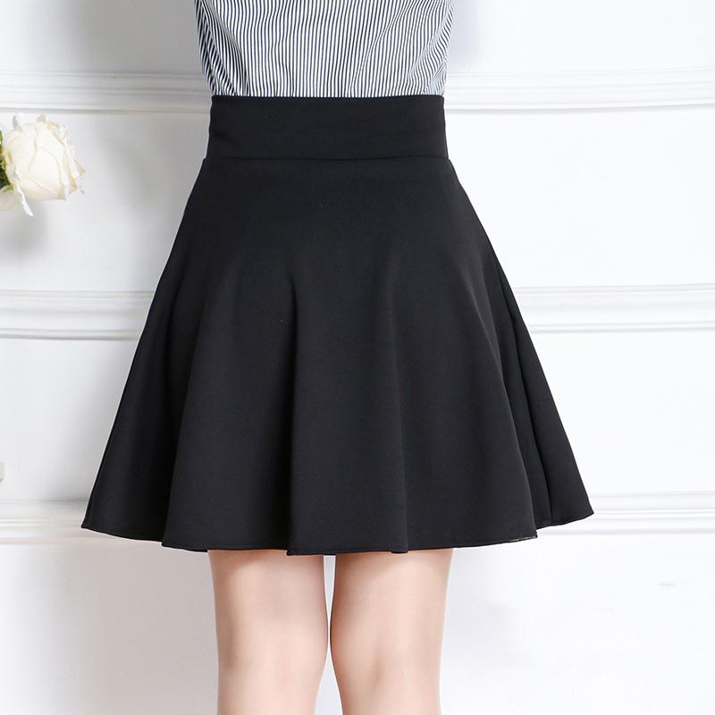 

Women s Early Autumn Elastic High Waist Mini Sailor Dance Skirt, Solid Color, Anti-Exposure, Versatile, Umbrella Style. S (Recommended 81-90 lbs) чорний