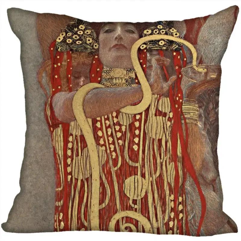 Benutzerdefinierte Kunstmuster Kissenbezüge Gustav Klimt Quadratischer Kissenbezug Weihnachten Reißverschluss-Kissenbezug 45*45cm(Eine Seite)