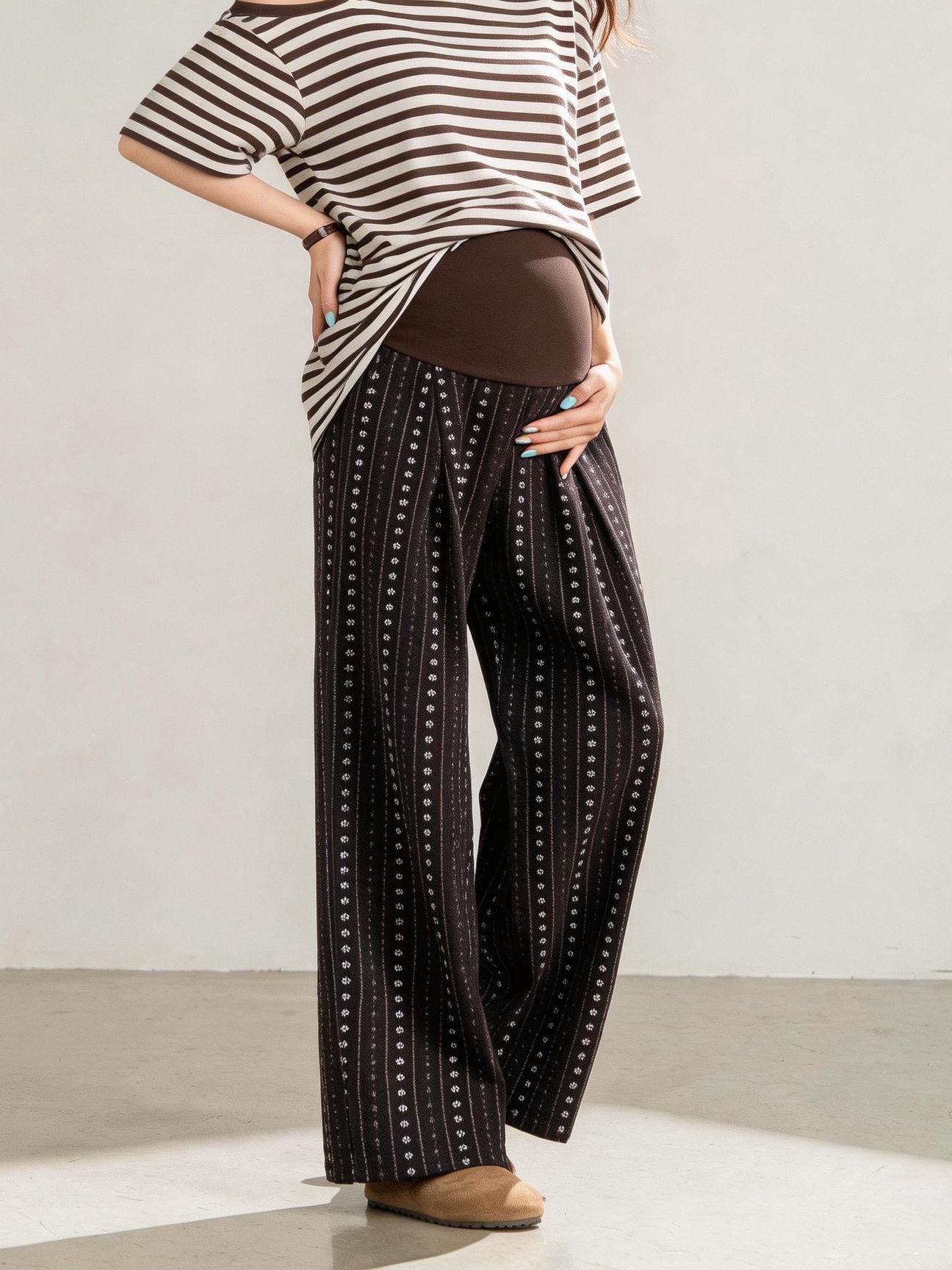 

Wide-Leg Jacquard Embroidery Maternity Pants – Loose, Floor-Length, Straight Fit for Spring & Summer Comfort XXL