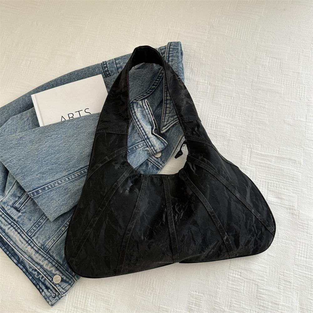 

Винтажная сумка-хобо через плечо, большая вместительная сумка-полумесяц, простая сумка под мышкой, для путешествий чёрный