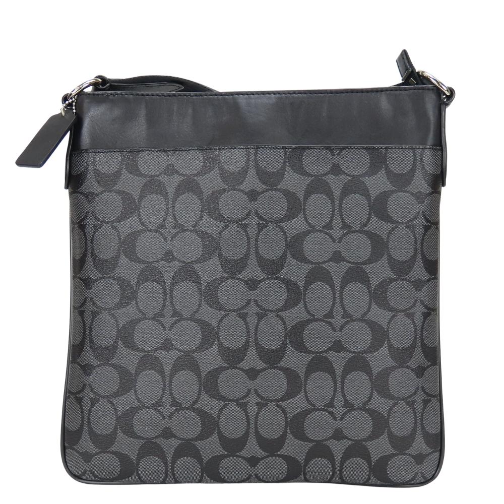 Použitá taška přes rameno COACH Signature F54781 PVC/kůže černá šedá ležérní