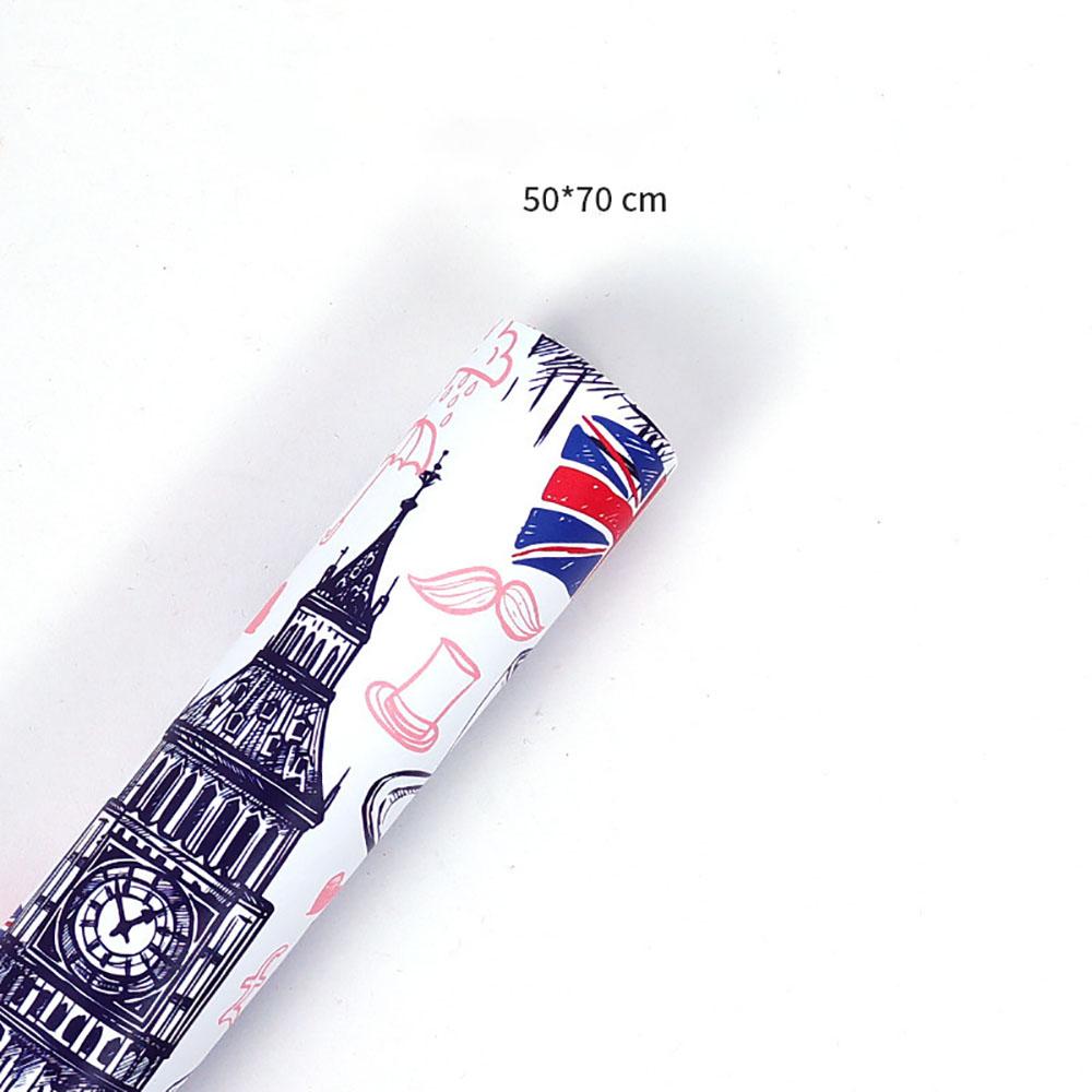 50*70cm Birthday Gift Wrapping Paper Big Ben Graffiti Valentines Day Flower Gift Packaging Paper Festival Party Decoration Paper