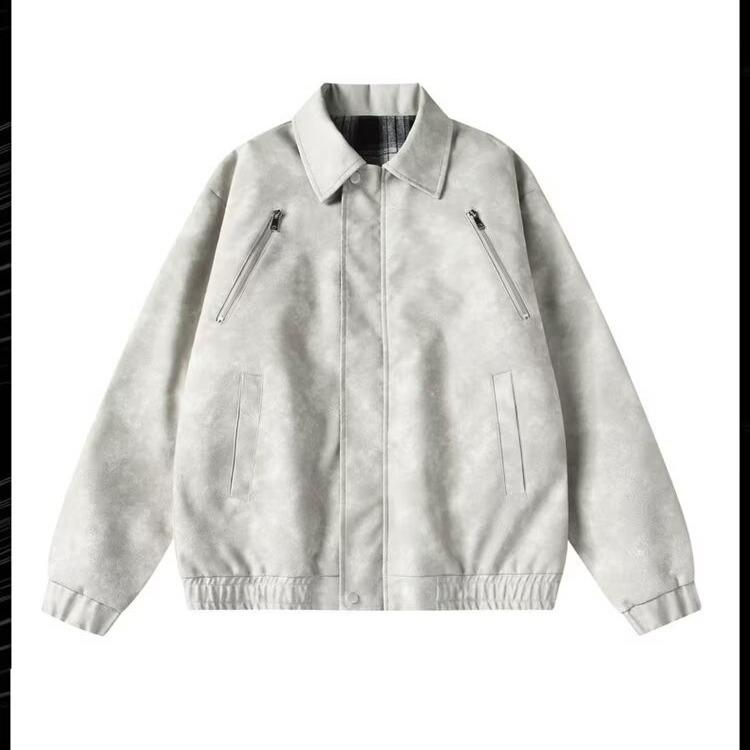 American Retro Leather Lapel Jacket 2026: Double-Sided, Loose, Versatile, Trendy Spring/Autumn Coat