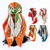 90cm Silk Scarf Headscarf Classic Scepter Print Silk Scarf Women's Satin Square Scarf Shawl