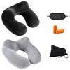 Inflatable Travel Pillow, Compact Travel Pillow, Inflatable Airplane Travel Pillow, Soft Velvet Neck Support for Airplane, Train