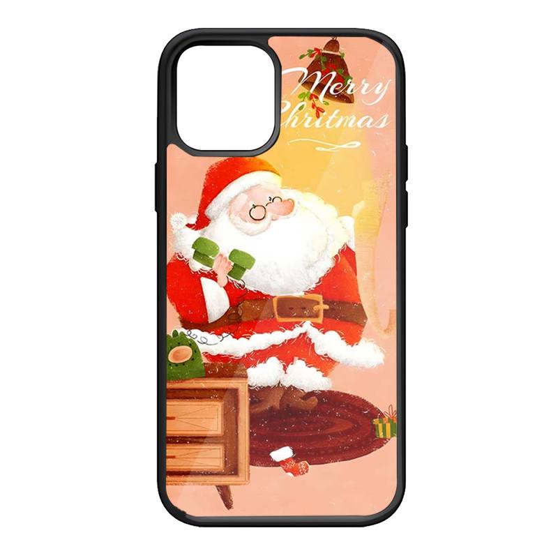 Świąteczne Sanie Łoś Bałwan Drzewko Etui na Telefon Dla Samsung S7 S8 S9 S10 S20 S30 Edge Plus Note 7 5 8 9 10 20 Pro Pokrowiec PC+TPU