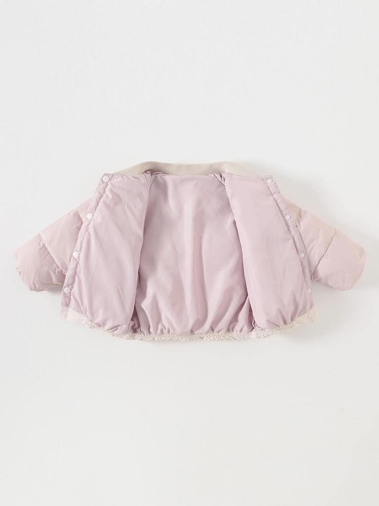 Girls' Stand Collar Lightweight Down Jacket - Warm, Versatile Autumn/Winter Wear for Infants and Toddlers