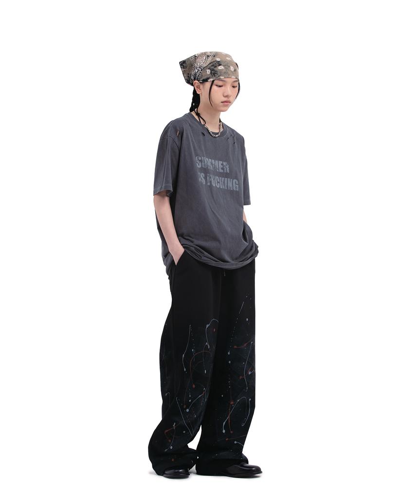 Depeugameoncheu Feather Painting Pants [Black]