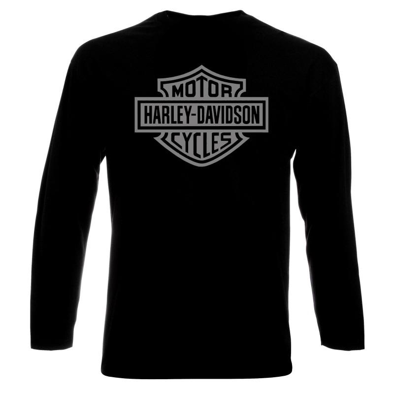 Harley Davidson Herren Langarm-T-Shirt, 100% Baumwolle, S bis 6XL