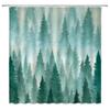 Green Tropical Plants Shower Curtain Bathroom Waterproof Polyester Shower Curtain Leaves Printing Curtains for Bathroom Shower