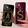 6.1'' For iPhone 11 Case Transparent Luxury Crown Cool A-Z Letter 2D Flat Pattern Soft Casing For iPhone A2221 A2111 A2223 Cover