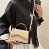 Small Size PU Leather Handbag Solid Color Crossbody Messenger Tote New Women's Shoulder Bag  Work