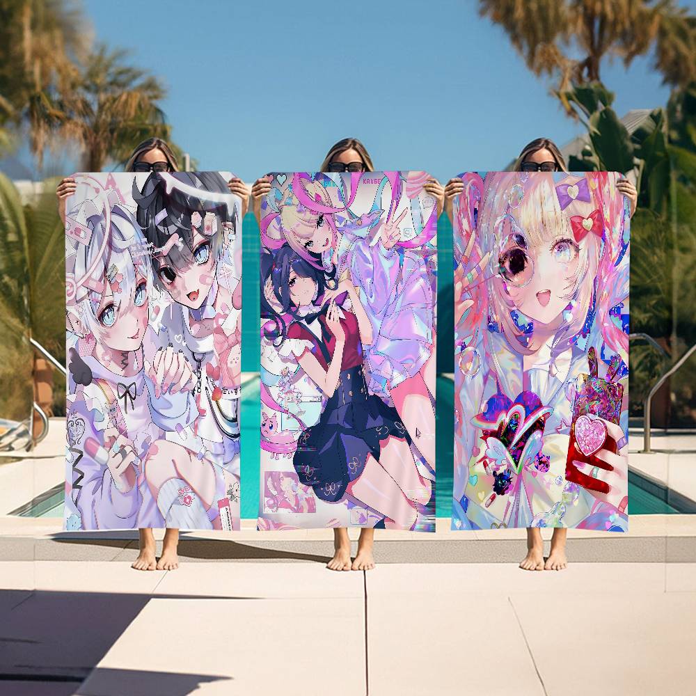 Game N-Needy Girl O-Overdose Microfiber Printed Beach Towel Mountain Climbing Yoga Beach Swimming Running Absorbent Soft Towel