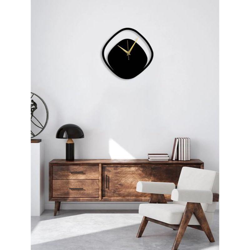 Stylish Watch Wall Clock with Numbers/Large Size Clock & Wall Ornament/Metal Outdoor Wall Clock for Bedroom, Office -Black
