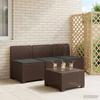 3 Seater Garden Sofa with Cushions Rattan Look PP Brown