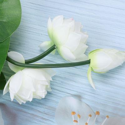 2Pcs Artificial Lotus Flowers Silk Ornament Home Decor Safe Beautiful for Living Room Bedroom Store