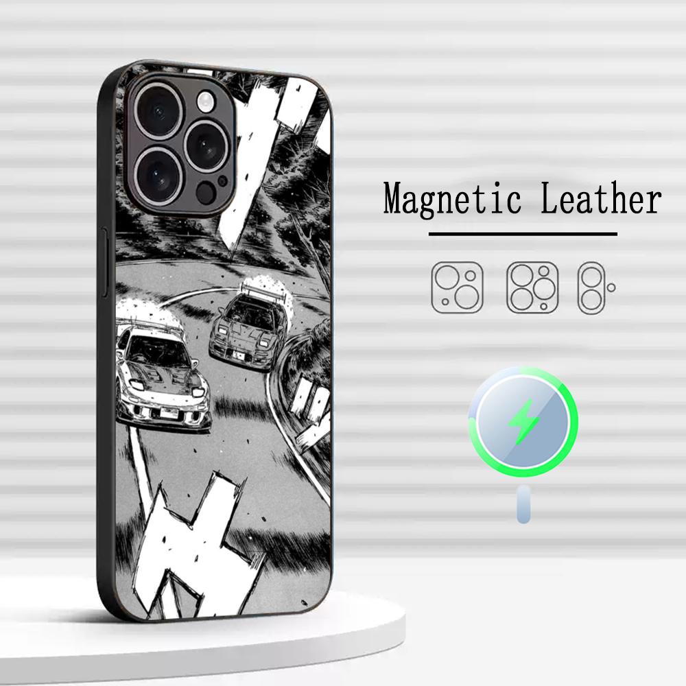 

Racing Initial D anime sports car Phone Case For iPhone 17 16 15 14 13 12 Plus Pro Max High-end Luxury Magsafe Sheepskin iPhone 17