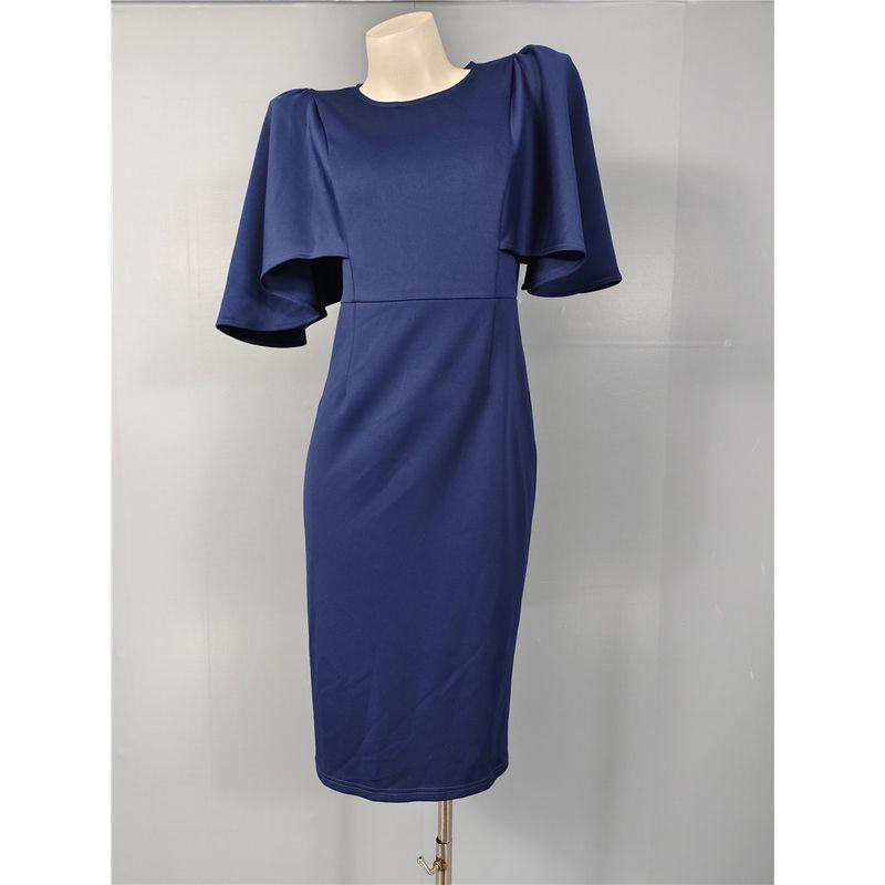 Export Single Temperament Fairy Elegance Shawl Space Cotton Banquet Stylish Tight Waist Sheath Dress Adult Lady Like Woman Midi Dress