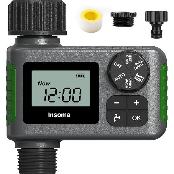 WiFi Sprinkler Timer, WiFi Water Timer for Garden, Smart Hose Timer with WiFi Hub Support 2.4GHz, App/Voice Control Work with Alexa & Google