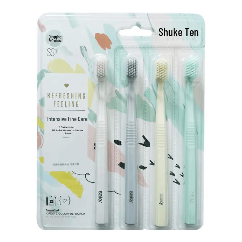 Saky Dense Soft Bristle Toothbrush - 4 Pack