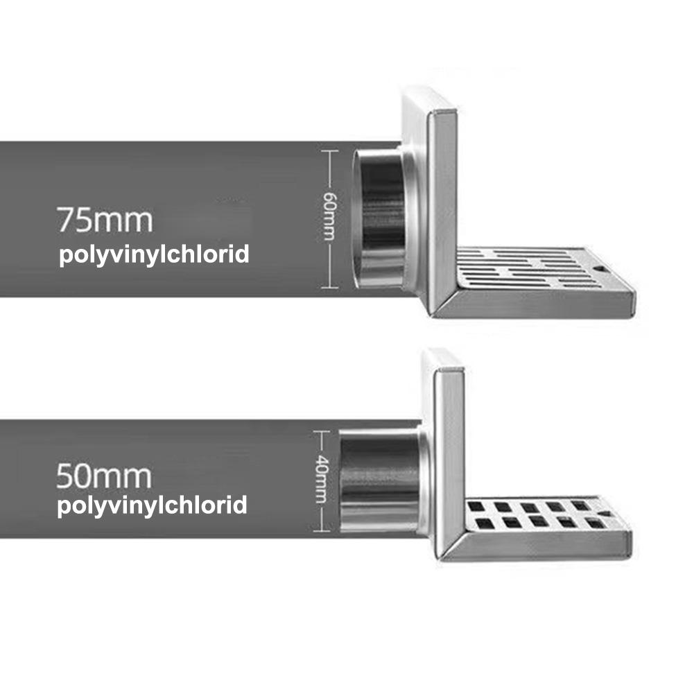 Bathroom Floor Drainer Corner Drainage System 304 Stainless Steel Construction Easy Installation Process For 50mm PVC Pipe