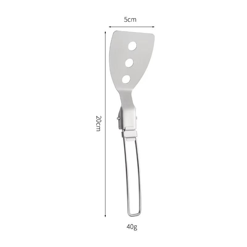 

Portable 304 Stainless Steel Camping Cookware Set: Foldable Stir-fry Pan, Spatula, and Soup Ladle
