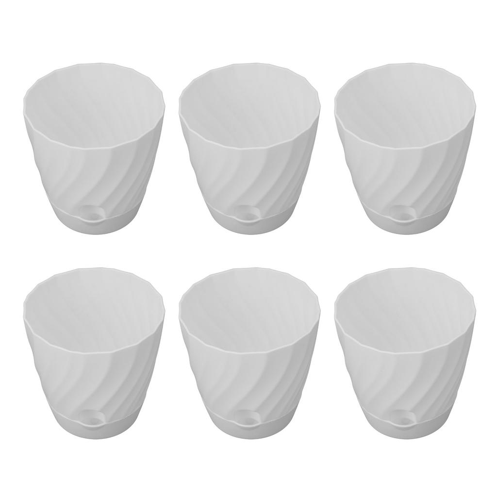 6pcs Plastic Flower Pot Gardening Plant Container Lightweight Plastic Planter for Home Balcony