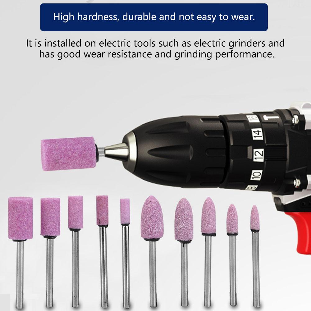 100Pcs Polishing Stone Head Grinding Wheel Burr Bit for Grinder Pink Shank Diameter 3mm